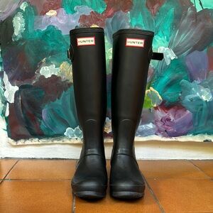 Hunter Black Tall Rain Boots